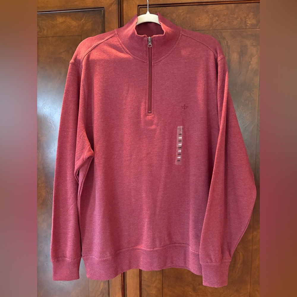 Dockers Women's Dark Pink Zip-Up Sweater